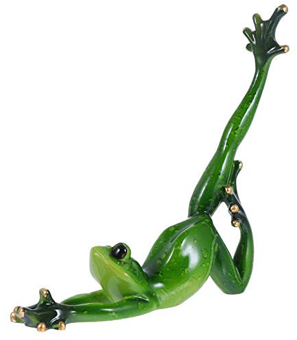 NUOBESTY Frosch Figur Statue Harz Yoga Frosch Miniatur Ornament Gartenfigur Dekofigur Teichdeko Frösche Gartenzwerge für Außen Balkon Geburtstag Hochzeit Ostern Party Tischdeko Grün