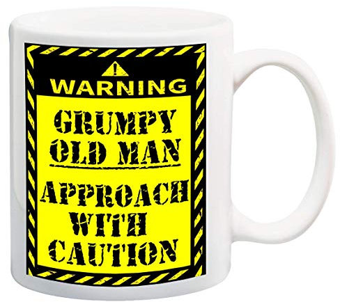 Partybitz Funny Warning Grumpy Old Man Approach with Caution 11oz Ceramic Mug
