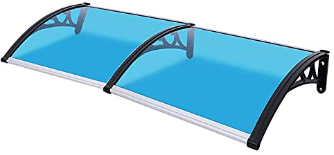 Türfenster-Baldachin, durchscheinende Außentür-Terrassenabdeckung Garten-Baldachin, skalierbarer Dach-Regenschuppen, benutzerdefinierte Größe (Farbe: Blau, Größe: 80x160 cm)