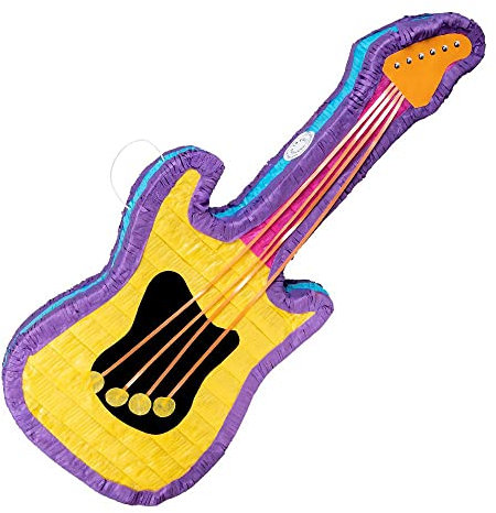 Boland 30961 - Pinata Gitarre, Größe 77 x 31 x 7,5 cm, Musikinstrument, Geburtstag, Dekoration, Party-Spiel, Geschenk