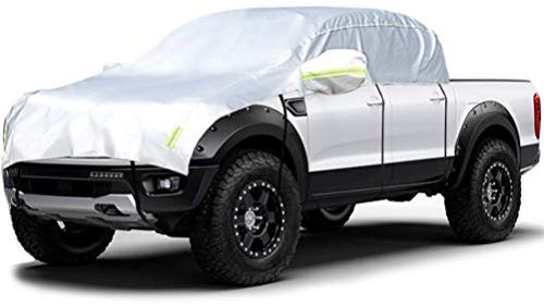 Konnfeir Halbgarage für Auto Windschutzscheibe Abdeckplane Winter Sommer Autoabdeckung wasserdicht Auto halbgarage Staubdicht Schneefest (Pickup (Crew Cab))