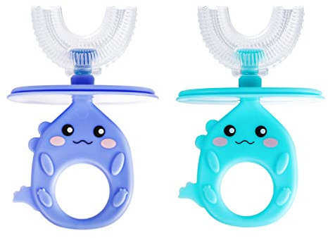 2 Pcs Kleinkind Zahnbürste, Kinder U-förmige Zahnbürste Kinder Zahnbürsten 360° Oral Zahnreinigung Zahnbürste Ganzmund Zähne Bürste für Kleinkinder Kinder Kinder Baby Mundreinigung