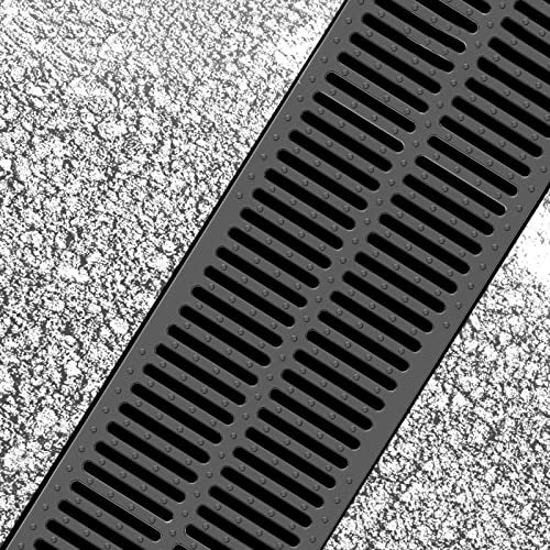 LSMKKA Entwässerungsrinne Entwässerungsgitter Für Auffahrt, 20/25/ 30 40/50/ 60 cm Breit Bodenablaufabdeckung Kanalroste Für Privatgarten, Rechteckige Regensystemdeckel Passgenau Geschnitten