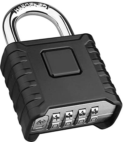 Cadenas Code 4 Chiffres, Diyife 52mm Extérieur Etanche, Robuste et Antivol, 8mm Loquet à Combinaison, Exterieur Serrure Porte de Garage, pour Jardins,Cours,Clôture,Casier-Noir