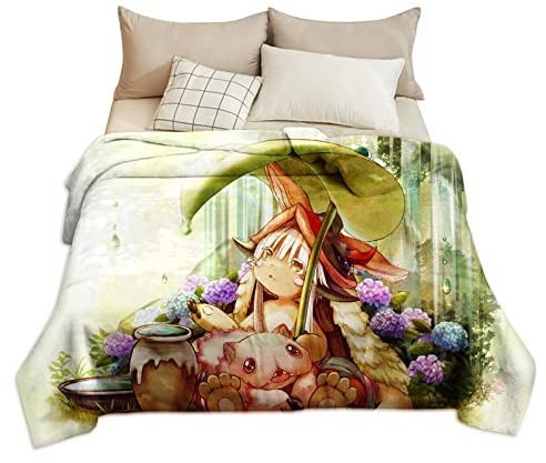 Zhongkaihua Made in Abyss Flanelldecke Made in Abyss Weiche Decke Reg/Nanachi Figuren Bedruckte Decke für Bett Sofa Nickerchen