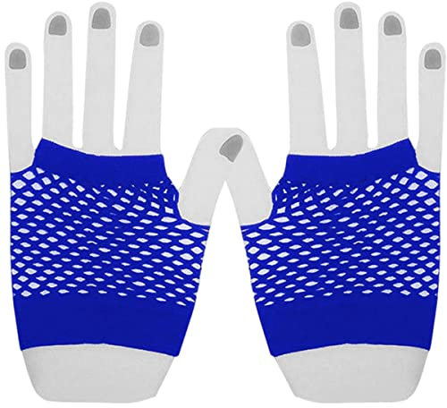 SamHeng netzhandschuhe, 1 Paar Gelb Kurze Netzhandschuhe, durchbohrte fingerlose Nylon-Netz Handschuhe, funky Retro, elegant, dehnbar, Opernabend, Party, 1920er-Jahre-Handschuhe