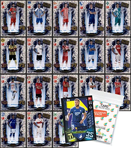 collect-it.de MY HOME OF CARDS + TOYS Exklusive Aufbewahrungshüllen im Bundle mit Match Attax - 2022/23 - Alle 18 Helden von Morgen + 1 seltene Nationalspieler Karte
