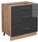 Vicco Mueble bajo de Cocina Fame-Line, Antracita Alto Brillo/Roble Dorado, 80 cm con 3 cajones, sin encimera