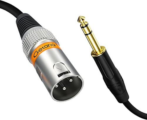 Getaria Female XLR to 1/4 TRS Cable, 6.35mm to Female Balanced Microphone Cable, Quarter Inch Jack Balanced to Microphone Cable Compatible with Speakers, Audio Consoles (XLR to 6.35mm-2M)
