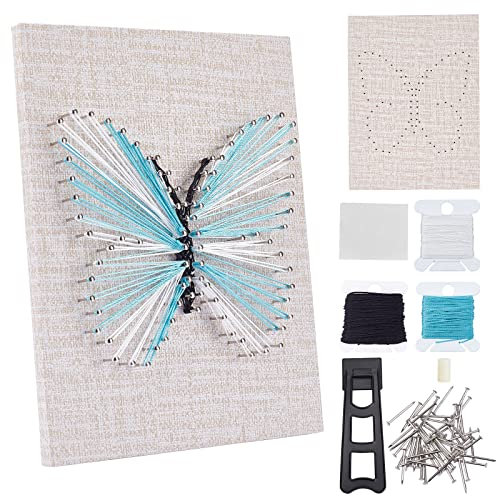 WEBEEDY 3D String Art Kit Für Anfänger Erwachsene DIY Schmetterling Bastelset mit vollem Werkzeug 3D Zeichnung Nägel Wicklungslinien Wicklung Zeichnung für Weihnachtsfeier Wohnkultur Geschenk ﻿