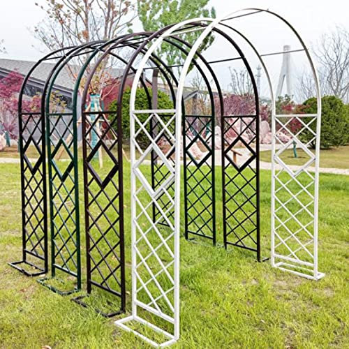 Wetterfest Torbogen Garten Rosenbogen Rankbogen für Kletterpflanzen Eisen Rankhilfe Rankgitter Gartentor Rosengestell Pergola Verzinkt Metall Spalier Blumen Efeu Weinreben (Color : Schwarz, Size : W