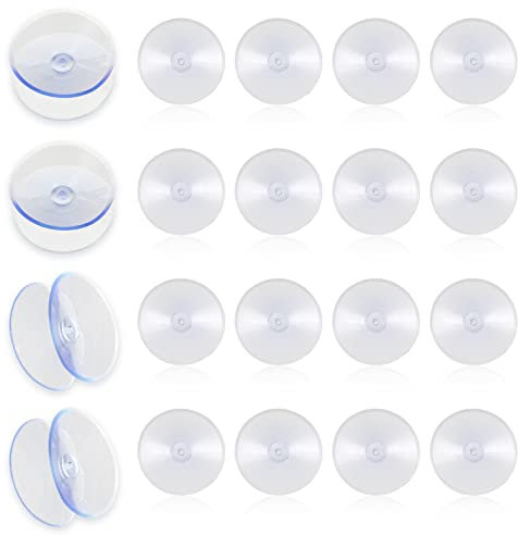 Double Sided Suction Cups Suction Cups Clear Suction Cups Glass Table Suckers Table Glass Suckers Clear Suction Cup for Glass Plastic Suction Suction Cups Without Hooks for Home(20 Pack)