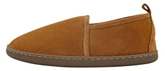 Hollert Lammfell Hausschuhe Hubert Cognac Unisex Fellschuhe Merino Schaffell Echtleder warm & kuschelig Größe 45 EU