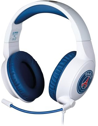 Konix PSG Kabelgebundenes Gaming-Headset für PC, PS5, Switch 2, Xbox Series X|S - 45°-Mikrofon - 1,5 m Kabel - 3,5 mm Klinkenstecker - Weiß und Blau