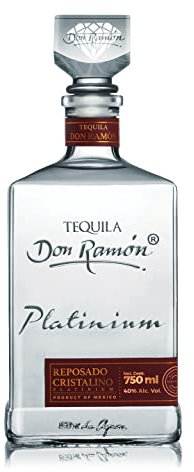 Don Ramón - Tequila Platinium Reposado Cristalino 100% Agave Azul - Botella 700 ml - Doble destilación en barrica roble americano y francés - Notas vainilla y frutos secos