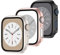 YJLink 3 Stück Schutzhülle für 40mm Apple Watch SE 2/SE 1/Series 6/5/4 Gehäuse,iWatch Hard PC Hülle Mit Glas Displayschutz,Schutzfolie Gesamtblasenfreie für iWatch SE S6 S5 S4 Zubehör 40mm