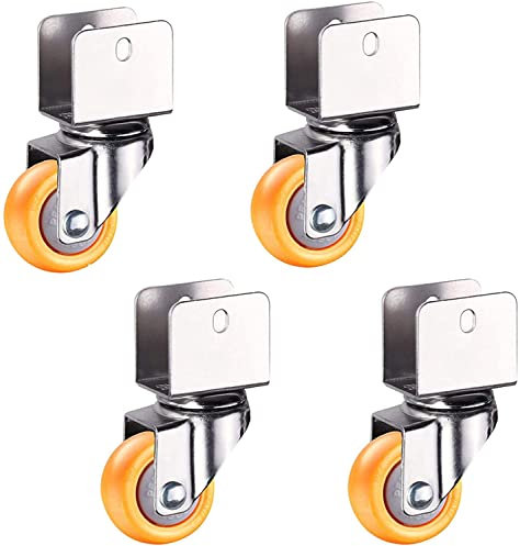 Nyloner s de 2 Pulgadas, Universal con Soporte en U, Giratorio de 360 ° con Freno, Carro, rodamiento silencioso, Taburete de Mesa para Silla de cuna/universal/22 mm