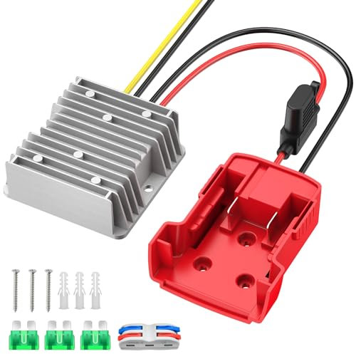 Kzreect 18V to 12V Step-Down Converter for Milwaukee M18 Battery Adapter,DC 12V 20A 240W Buck Converter Reducer Regulator with Upgraded Low Voltage Protection for Golf Cart RC Car LED Lights DIY Toys