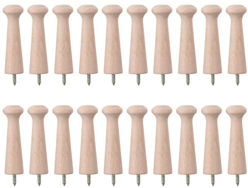 YYlingx 20 PCS Wooden Shaker Peg, Solid Unfinished Wood Shaker Racks for Hanging Coat Hat Bags and Hats Towel Paint