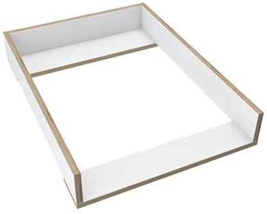 regalik Wickelaufsatz für Kullen von IKEA, Wickeltischaufsatz für 40 cm Kommoden, Abnehmbar Wickelkommode aufsatz, Gerade Frontplatten, Weiß Superholz, 72cm x 54cm