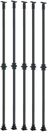 Deckbaluster, 5er-Pack Schmiedeeisenbaluster, dekorative Deckgeländer-Treppen-Metalldeckspindeln, Treppenbaluster mit eisernen Baluster-Drehschuhen, einzelner Korb, 84,9 cm hoch (Farbe: B) (A)