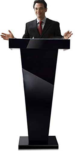 CAFIEDR Rednerpult-Podiumsständer, Acryl-Podium, schwarzes Podium, Schule, Klassenzimmer, Lehrerpult, Hotelberatung, Begrüßungspult, Veranstaltungsfeier, Gastgeberpult