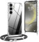 OLEPHY Coque avec Cordon pour Samsung Galaxy S24 5G 6,2'', Coque Souple en TPU avec Collier Ajustable, [Antichoc] [Anti-Rayures] Coque avec Tour de Cou, Noir