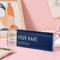 Classic Navy Blue Desk Name Plate with Logo Space - Customizable Office Name Tag, Perfect for Professionals