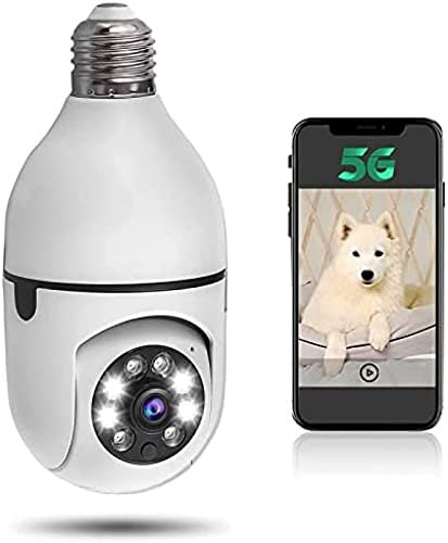 Light Bulb Security Camera 5GHz & 2.4GHz Wireless WiFi Home Security Camera, 360 Degree Outdoor Surveillance Security Camera For Baby/Pet Monitor