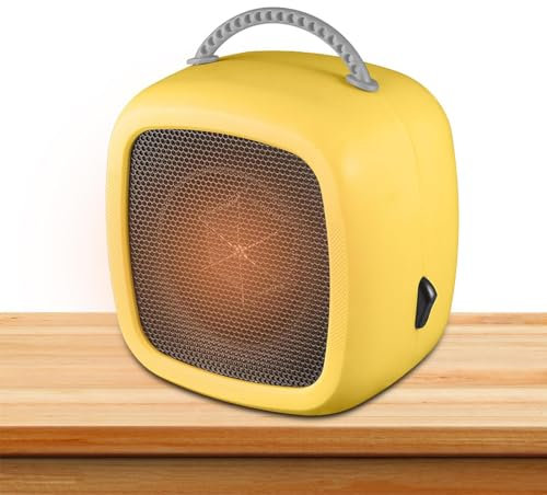 Wezalget Chauffage portatif - Chauffage électrique portable efficace de 600 W avec deux modes et poignée,radiateur silencieux, petit radiateur réglable pour chambre à coucher, cuisine, hiver