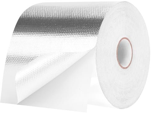 HONGTAISHENG Ruban Adhésif Aluminium, 117mm x 50m Bande d'étanchéité Étanche Feuille, ruban d'aluminium de réparation, Ruban adhesif haute temperature pour la réparation, l'isolation, l'étanchéité