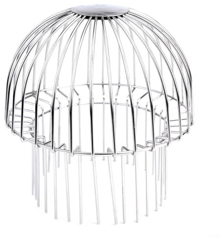 Zilimontt Griglia di protezione per grondaie, 50-160 mm, in acciaio inox, per un rapido drenaggio e prevenzione degli intasamenti, per piscine, balconi, giardini, tetti (160 mm)