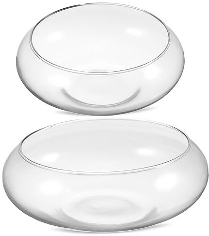 SUPVOX Centre De Table Bol À Poisson Vase pour Plantes À À Poisson Rond en Verre 2 Pièces