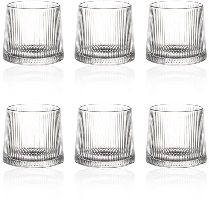 Longing Home Drehbare Gläser, 6 teiliges, 150ml, Hemisphärische Basis, für Trinken von Bourbon, Scotch, Cocktails, Cognac, Rum