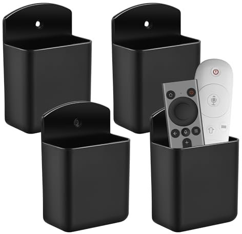 JSMTKJ Lot de 4 supports de télécommande - Support mural autocollant - Fixation murale - Pas de perçage pour manettes - Boîte de rangement