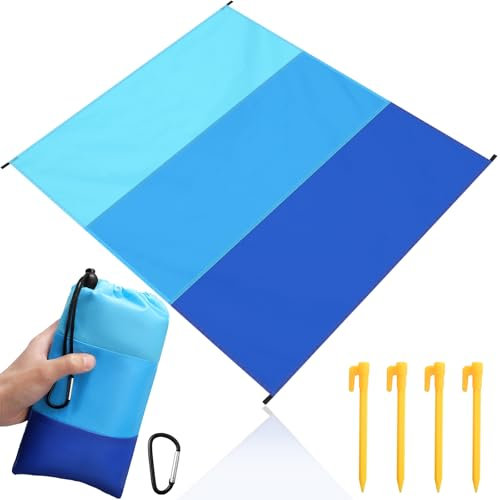 Votoko Stranddecke Sandfrei 210x200 cm, Leicht und Wasserdicht Strandmatte, Picknickdecke, Weich und Bequem Faltbare Strand Matte, Schnelltrocknend, Langlebig für Strand, Camping, Wandern, Picknick