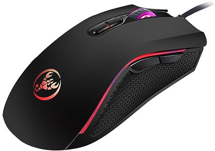 jojofuny Souris de Jeu Filaire Ergonomique Éclairage RGB, Dpi Réglable 1200-3200, Boutons Légers et Prise Confortable, pour Gaming sur Pc et Ordinateurs Portables