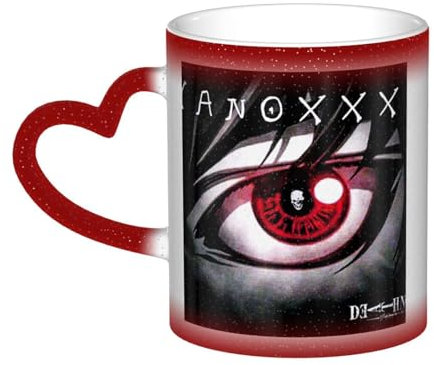 YINGD Death Note Anime Creative Artistic Sense Coffee Mug Pure Color Ceramic Tea Cups 330ml,Heat Sensitive Color Change Hot Drinks Cold Drinks Cup Simple Office Cup Suitable for Cappuccillo, Milk