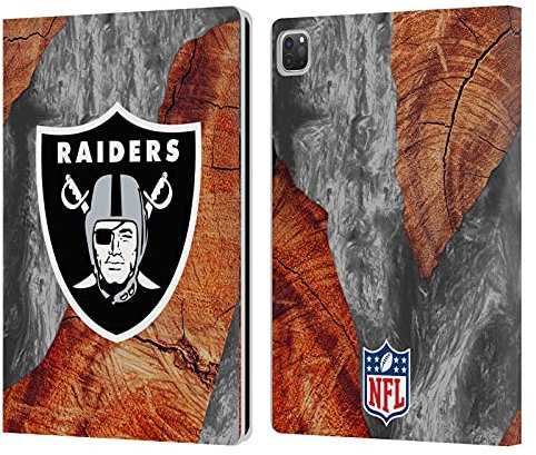 Head Case Designs Licenza Ufficiale NFL Stampa in Resina di Legno Las Vegas Raiders Art Custodia Portafoglio in Pelle Compatibile con Apple iPad PRO 12.9 2020/2021/2022
