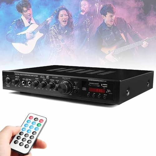 PPLDABNK 5.1 Channel Home Theater Amplifier with Antenna, USB Playback, FM Radio, Remote Control, Surround Sound Equalizer, Adjustable Volume, Multi-room And Movie (black),Black
