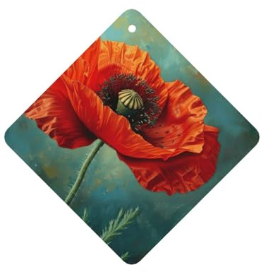 Poppy Flower Printing 10 Pcs Air Freshener Cards,Car Scented Hanging Sheets Air Freshener Set For Car Decoration