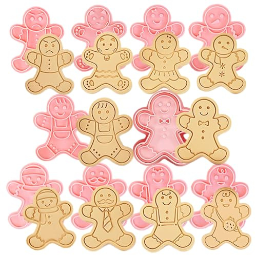 moules à biscuits 3d bonhomme pain dÉpice noël fournitures cadeaux | 10 pièces moules à biscuits 3d bonhomme pain dÉpice noël fournitures cadeaux fête
