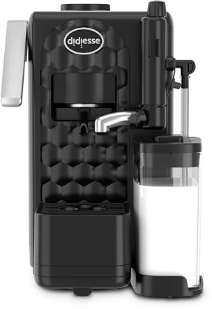 Didiesse MilkSide Espressomaschine für Pads und heiße Milch, Milchschäumer, verwendbar mit Flasche, Wassertank 1,3 l, Verbrauch 1850 W, Standby-Funktion (schwarz)