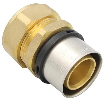 Pipetec Pressfitting Verschraubung Übergang 32x3 mm Verbundrohr auf 28mm Kupferrohr TH Kontur, DVGW, TH-Profil
