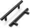 goldenwarm Tiradores para armario de cocina, 15 unidades, 96 mm, color negro, LS201BK96, tiradores para muebles, tiradores de barra huecos, de acero inoxidable, incluye tornillos