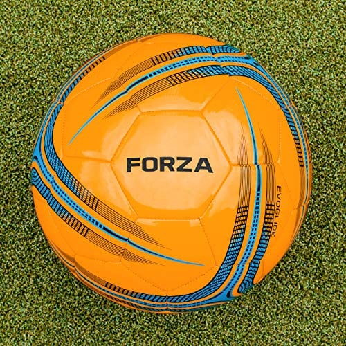 FORZA Pump That Ball™ - Dual Action Ball Pump & Sports Ball Inc. Football, Rugby Ball, Netball, Basketball & Volleyball (Pump + Training Ball)
