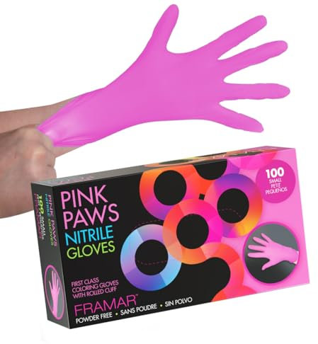 FRAMAR Gants Jetables Rose - Gants Nitrile S, Gant Jetable Latex, Gants Menage, Gants Cuisine Jetables, Gant Cuisine, Gant Menage, Gants Latex Jetable, Gant Latex Couleur - Petite 100