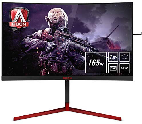 AOC AGON AG273QCG - 27 Zoll QHD Curved Gaming Monitor, 165 Hz, 1ms, HDR400, G-Sync (2560x1440, HDMI, DisplayPort, USB Hub) schwarz