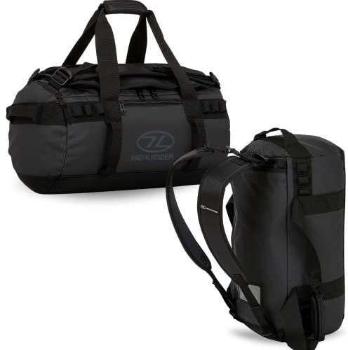Highlander Storm Kit Bag 30 Liter Die robuste Expeditions-, Reise- und Sportreisetasche für Männer und Frauen, geeignet für alle Wetterbedingungen (Schwarz)