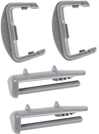 2 Plastic Front + 2 Rear Rail End Caps for Beko Dishwasher Basket (Full Set)